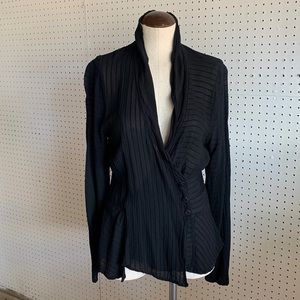 Sheer Black “Ghost” brand double breasted 100% rayon